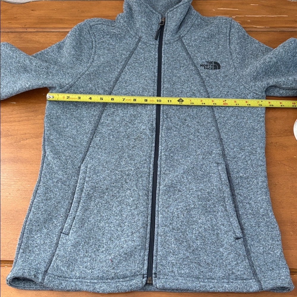 The North Face Women's Heather Gray Blue Full Zip Sweater Size Large - Picture 6 of 15